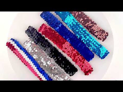3 Row 1 1/4" Hologram Stretch Sequin Headband