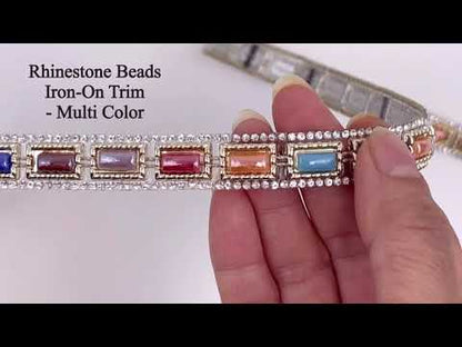 Rubina 5/8" Rhinestone Beaded Iron-On Trim (Sold by the Yard)